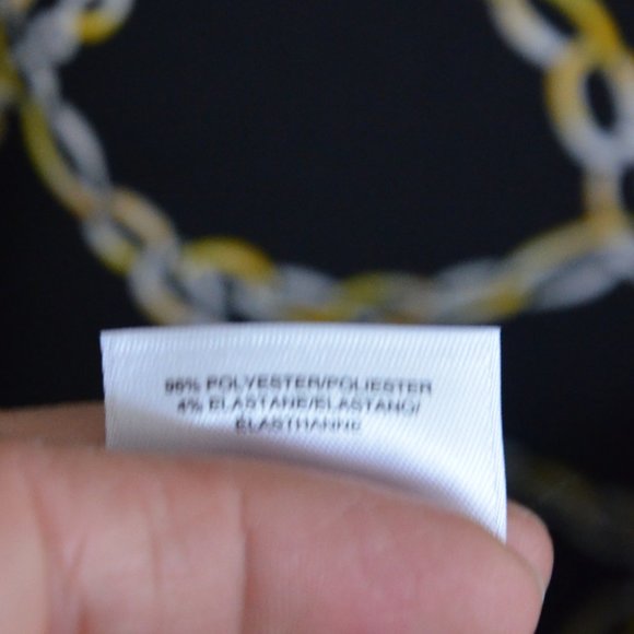 Anne Klein Black Top with Gold Chain Patterned Design Womens Size Small - Picture 8 of 11